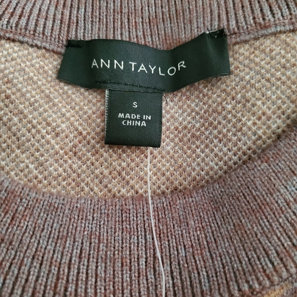 ANN TAYLOR CREWNECK STRIPED PLAID SWEATER - Picture 6 of 7